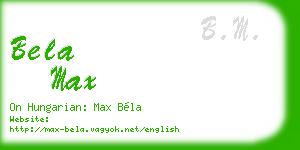 bela max business card