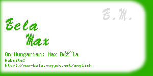 bela max business card